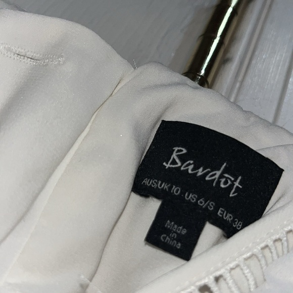 Anthropologie Bardot Vienna Lace White Lace  Nuce Slip Sheath Midi Dress Size 6 - Picture 12 of 15